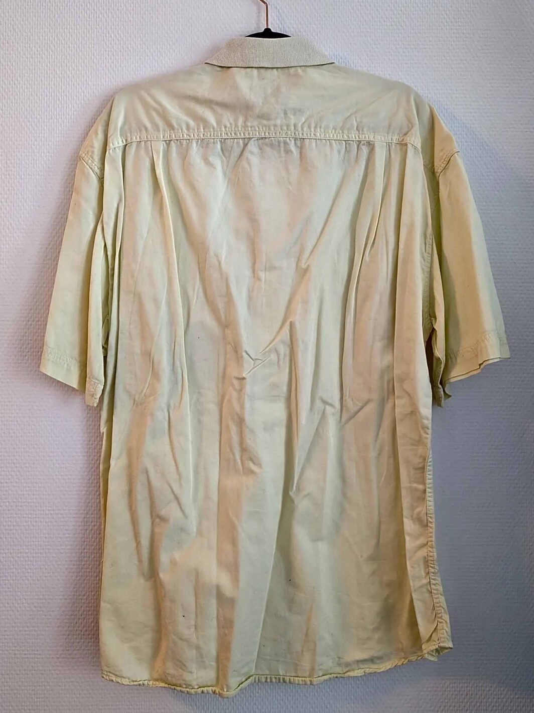 1980s Sporty Light Yellow Shirt | Velcro Pockets | XXL