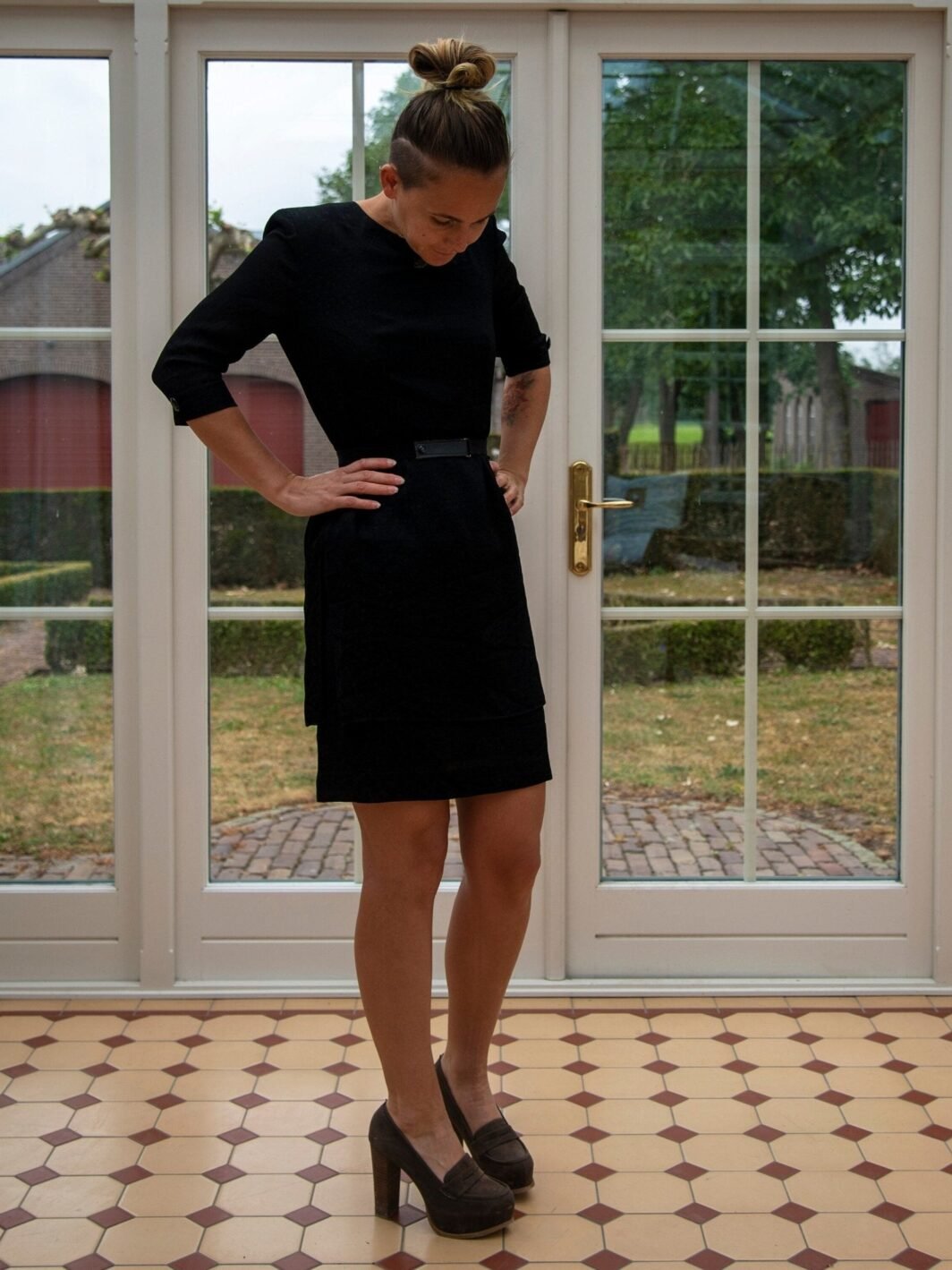 80s black formal elegant Carven Paris designer vintage dress size 8