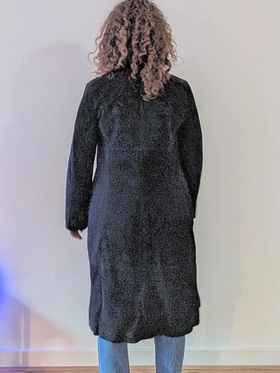 1990s Embroidered Black Suede Coat | S-M | Goth-Inspired | Knee-Length