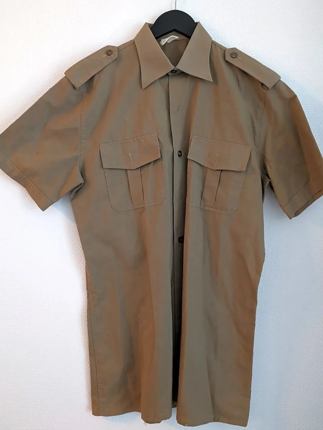 Men's Spring Cotton Shirt | Moss Green with Pockets | Size Medium