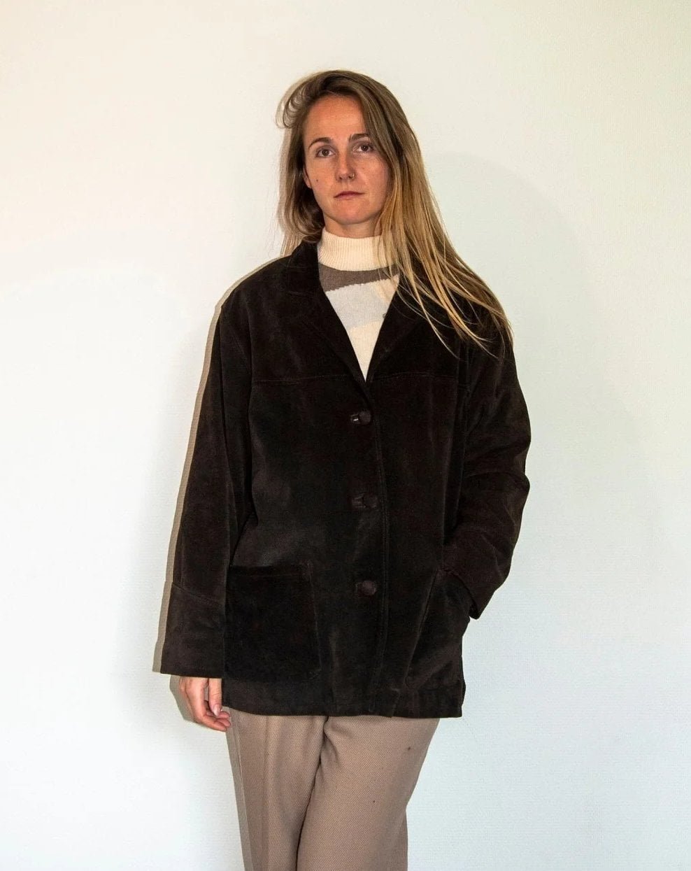 Exquisite 1970's Dark Brown Suede Jacket | Fall and Winter Coat | Unisex | Capsule Wardrobe Jacket | Made in Italy