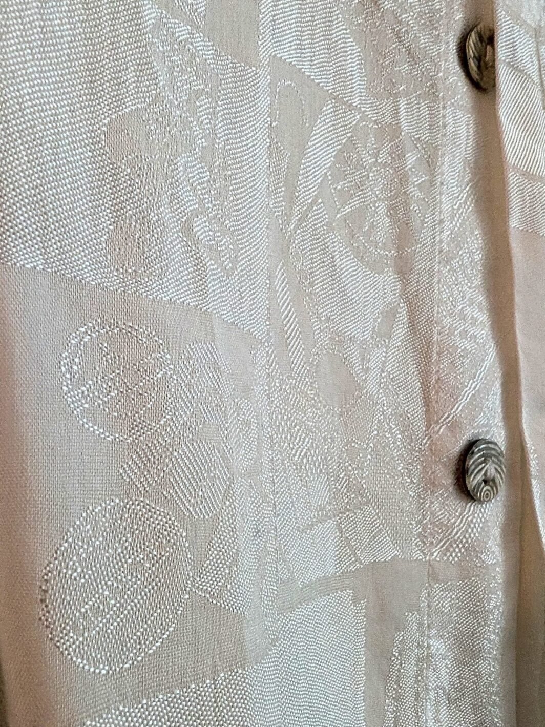 Vintage 1980s White Shimmer Shirt | Geometric & Sun Design | XL | Versatile Style