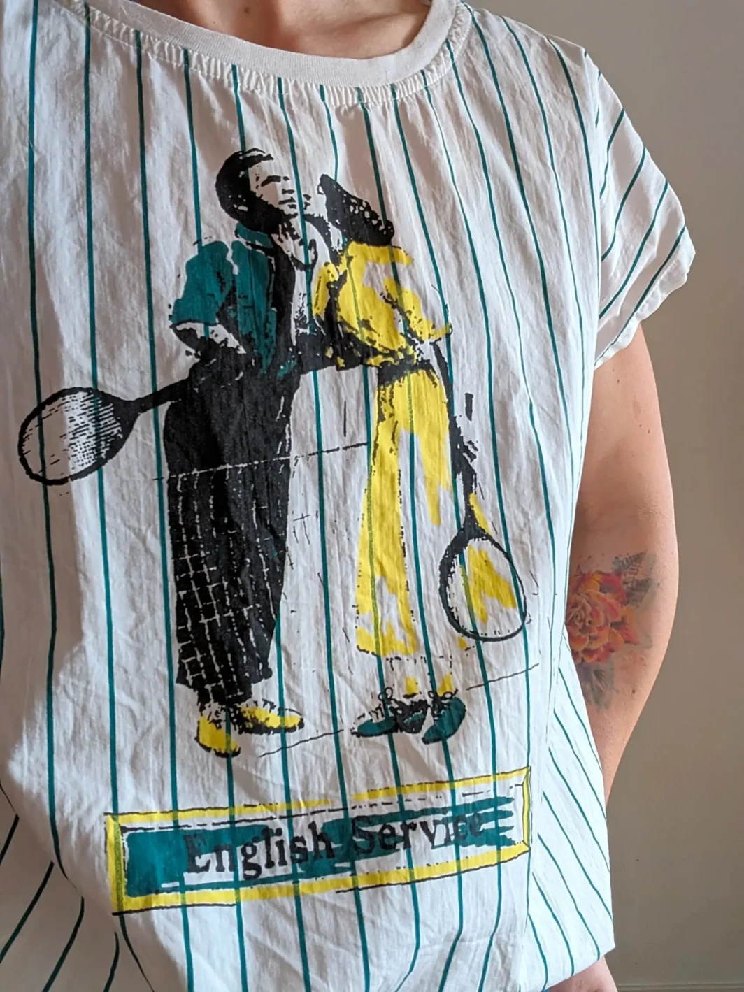 Vintage 80s Athletic Print T-Shirt | Medium | Retro Sportswear