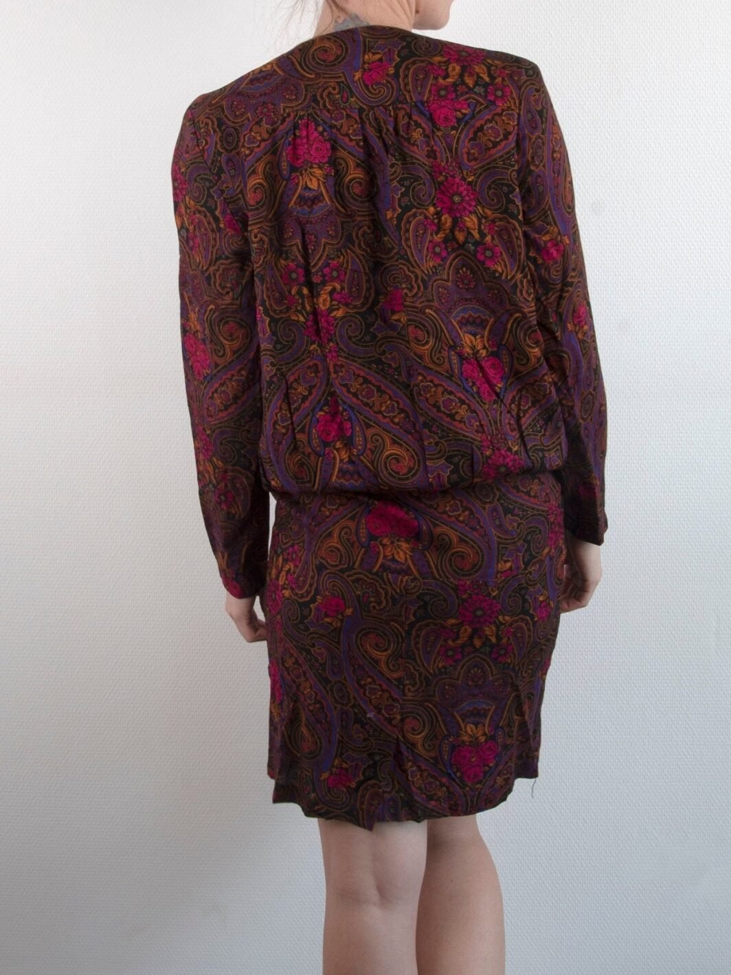 Vintage 1970s Floral Longsleeve Bubble dress | Made in USA | Size 8