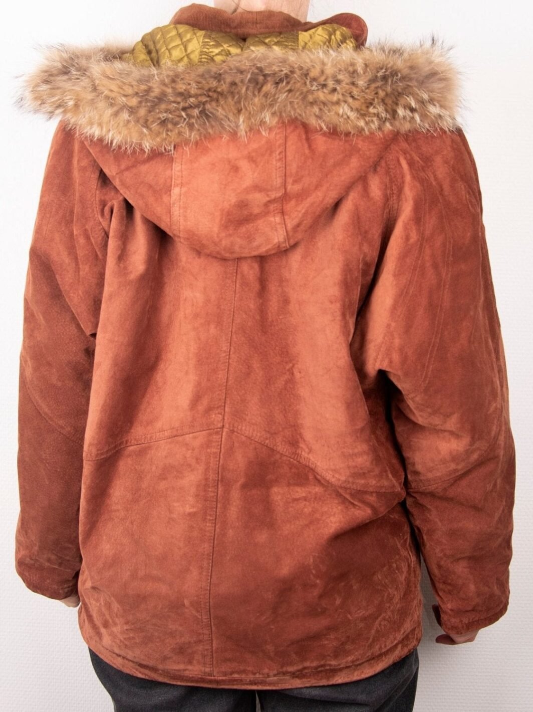 Vintage Suede Duffel Coat | 1980s | Red Brown | Conbipel | Size 10/12