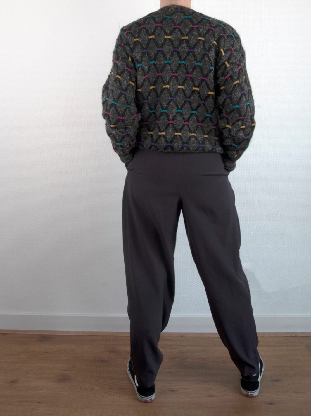 Vintage Wool Grey Cardigan | 1980s | Metallic Buttons | Made In Italy | Knitwear | Size 10